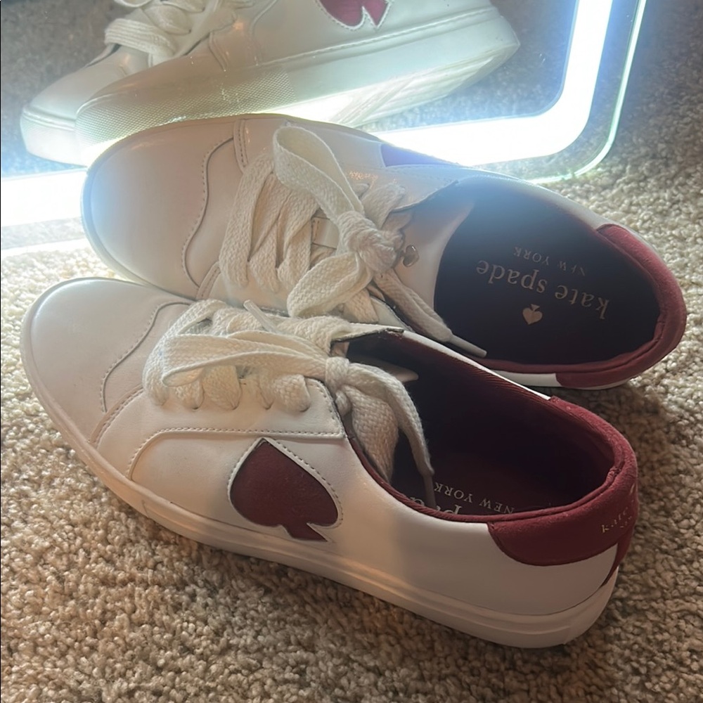 Kate Spade White and Red Sneakers size 7.5